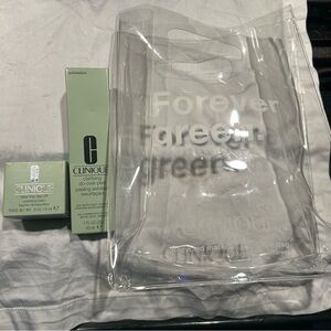 Clinique Clarifying Do-Over Peel, Cleansing Palm , and Clear branded bag
